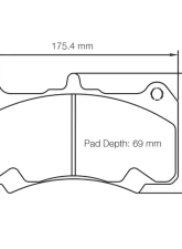 Pagid Racing Brake Pads RST 3 Red AP Racing CP7555 D69 Calipers                                     - 8258 RST3 - Image 2