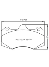 Pagid Racing Front Brake Pads RSL 2 Yellow McLaren 570S GT4 2018                                     - 8261 RSL2 - Image 2