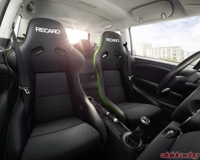 Recaro Pole Position SL Seat Ebony Dinamica | Green Edges - 070.77.1B12