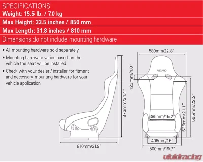 Recaro Pole Position SL Seat Ebony Dinamica | Green Edges - 070.77.1B12