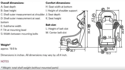 Recaro Vinyl Black SPG GFRP Pro Racer XL ORV Racing Seat                                     - 071.88.3204-01 - Image 4