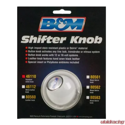 B&M White Knob - 46110