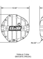 B&M Cast Aluminum Differential Cover for GM 8.875" 12 Bolt Truck Chevrolet                                     - 70504 - Image 4