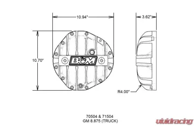B&M Cast Aluminum Differential Cover for GM 8.875" 12 Bolt Truck Chevrolet - 70504