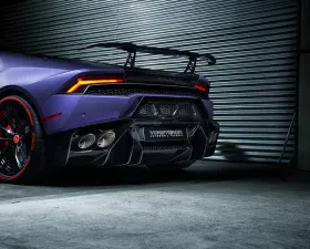 Vorsteiner Novara Edizione Aero Rear Bumper w/ Rear Diffuser Carbon Fiber PP 2x2 Glossy Lamborghini Huracan 2015-2019 CLEARANCE
