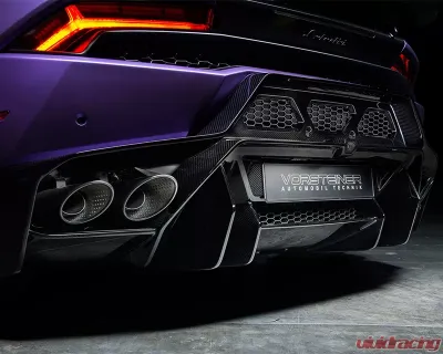 Vorsteiner Novara Edizione Aero Rear Bumper w/ Rear Diffuser Carbon Fiber PP 2x2 Glossy Lamborghini Huracan 2015-2019 CLEARANCE - 0920LOV