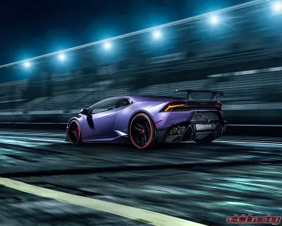 Vorsteiner Novara Edizione Aero Rear Bumper w/ Rear Diffuser Carbon Fiber PP 2x2 Glossy Lamborghini Huracan 2015-2019 CLEARANCE - 0920LOV