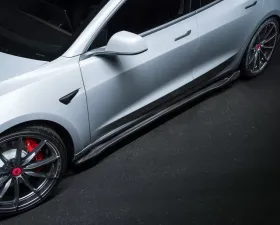 Vorsteiner Volta Aero 2x2 Glossy PP Carbon Fiber Side Skirt Tesla Model 3 2017+