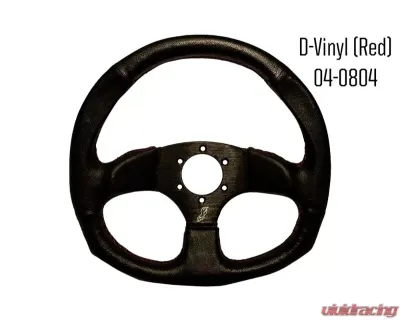 DragonFire D Shaped UTV Steering Wheel Vinyl Black - 04-0004
