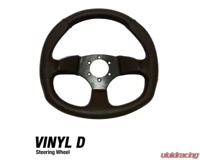 DragonFire D Shaped UTV Steering Wheel Vinyl Black - 04-0004