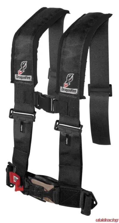 DragonFire H-Style 4-Point 3"Harness Black - 14-0041