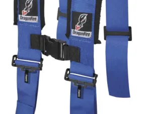 DragonFire H-Style 4-Point 3 Inch Harness Blue
