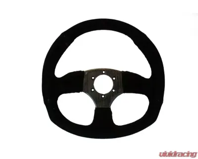 DragonFire Sport Carbon Fiber Steering Wheel Round Suede w/ 2.5" Offset - 04-0817