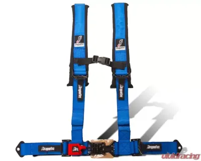 DragonFire 2" H-Style 4-Point UTV Harness Sewn In Blue - 14-0039