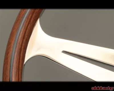Nardi Classic Steering Wheel - Wood Grip with Polished Spoke 14.17 Inch Diameter - NRD-5061-36-3000