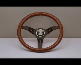 Nardi Sport Rally Deep Corn Steering Wheel - Wood Grip with Black Spoke 12.99 Inch Diameter 12.99 Inch Diameter