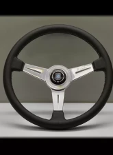 Nardi Classic Steering Wheel - White Stitched Black Leather Grip with Polished Spoke                                     - NRD-6061-36-3001 - Image 3