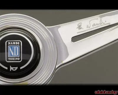 Nardi Classic Steering Wheel - White Stitched Black Leather Grip with Polished Spoke - NRD-6061-36-3001