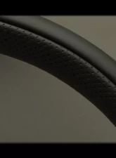 Nardi Twin Steering Wheel - Black Leather with Black Perforated Leather Inside & Black Coated Aluminum Spoke                                     - NRD-6092-35-2071 - Image 2