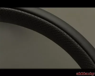 Nardi Twin Steering Wheel - Black Leather with Black Perforated Leather Inside & Black Coated Aluminum Spoke - NRD-6092-35-2071