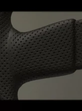Nardi Twin Steering Wheel - Black Leather with Black Perforated Leather Inside & Black Coated Aluminum Spoke                                     - NRD-6092-35-2071 - Image 3