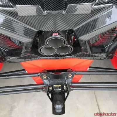 FourWerx Carbon Fiber Exhaust Surround/Rear Shroud Can-Am Maverick X3 - X3-CF-EXTRIM