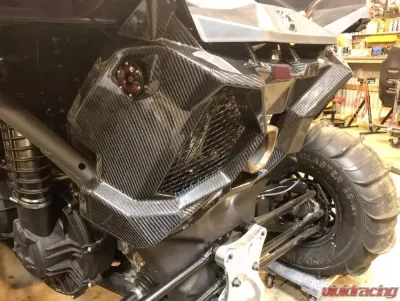 FourWerx Carbon Fiber Exhaust Surround/Rear Shroud Can-Am Maverick X3 - X3-CF-EXTRIM