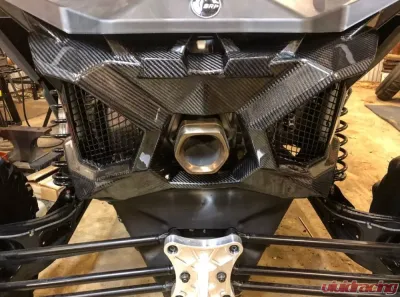 FourWerx Carbon Fiber Exhaust Surround/Rear Shroud Can-Am Maverick X3 - X3-CF-EXTRIM