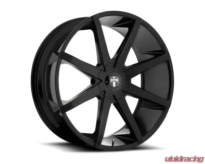 DUB S110 Push Gloss Black 1-Piece Cast Wheel 22x9.5 5x115|5x120.7 15mm - S110229506+15