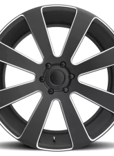 DUB S187 8-Ball Black & Milled 1-Piece Cast Wheel 24x10 6x139.7 20mm                                     - S187240077+20 - Image 3