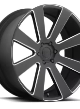 DUB S187 8-Ball Black & Milled 1-Piece Cast Wheel 24x10 6x139.7 20mm                                     - S187240077+20 - Image 2