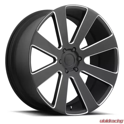 DUB S187 8-Ball Black & Milled 1-Piece Cast Wheel 24x10 6x139.7 20mm - S187240077+20