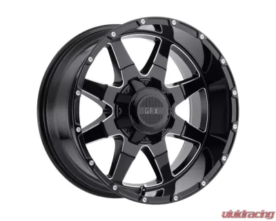 G-FX Wheels TR12 20x9 5x139.7 | 150 18mm Gloss Black Milled - T12 290-5015-18 GBM