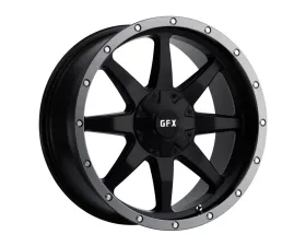 G-FX Wheels TR-14 Matte Black w/Grey Ring Wheel 20x9 6x139.7 12
