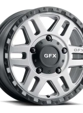 G-FX Wheels Van Wheels MV2 17x8 6x130 60mm Matte Grey with Matte Black Lip                                     - MV2 780-6130-60 GBR - Image 2