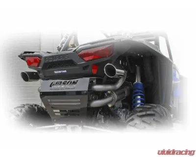 Gibson Performance Stainless Slip-On Dual Muffler Exhaust with 4 Inch Intercooled Slash Tips Polaris RZR XP 1000 | RS1 2015-2018 - 98021
