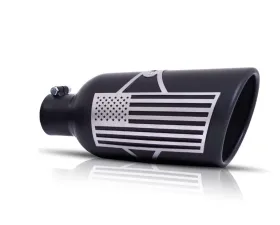 Gibson Performance Black Ceramic Patriot Series Rolled Edge Angle Exhaust Tip