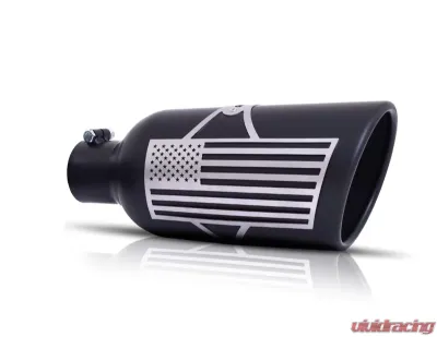 Gibson Performance Black Ceramic Patriot Series Rolled Edge Angle Exhaust Tip - 71-1017