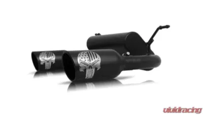 Gibson Performance Black Ceramic Patriot Skull Series Cat-Back Dual Exhaust Jeep Wrangler JL 3.6L 2018-2022 - 76-0038