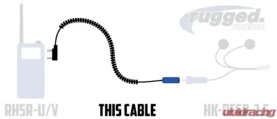 Rugged Radios Handheld Radios 2-Pin to Off-Road Coil Cord - CC-5R-OFF