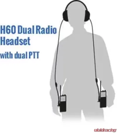 Rugged Radios H60 Dual Radio with Dual PTT Headset - H60-BLK