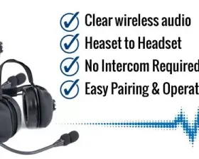 Rugged Radios Wireless Double Talk Dual Headset Intercom System