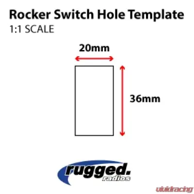 Rugged Radios Waterproof with Logo & Comms Label Rocker Switch - SW-RS-COM