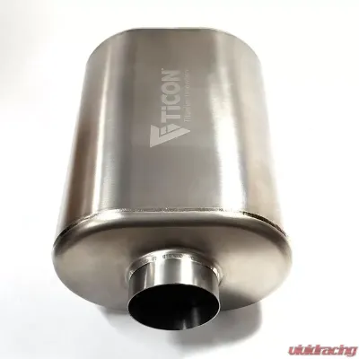Ticon Industries 2.5" Titanium Race Muffler (Oval 12" OAL) - 116-06313-0100