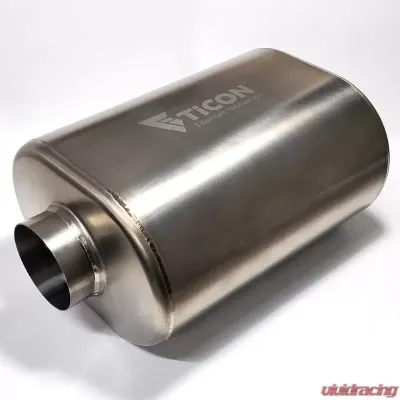 Ticon Industries 3" Titanium Race Muffler (Oval 12" OAL) - 116-07613-0100