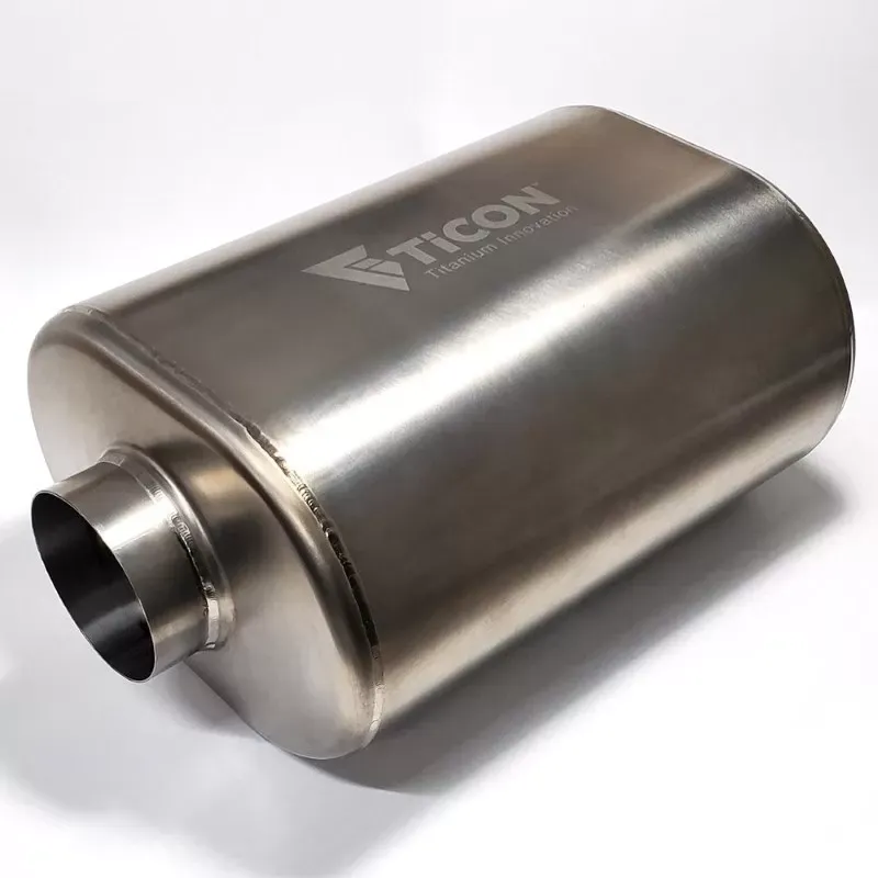 Ticon Industries 3" Titanium Race Muffler (Oval 17" OAL) - 116-07623-0100