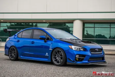 Subaru WRX STI 2008+ Wheel Set Titan 7 T-R10 18x10 | 18x10 5x114.3 Satin Titanium - T7-STI-TR10-18x10-18x10-ST