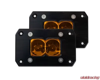 Heretic Studio Black Flush Mount 2" Spot Ligh Bar (Pair) - 50208