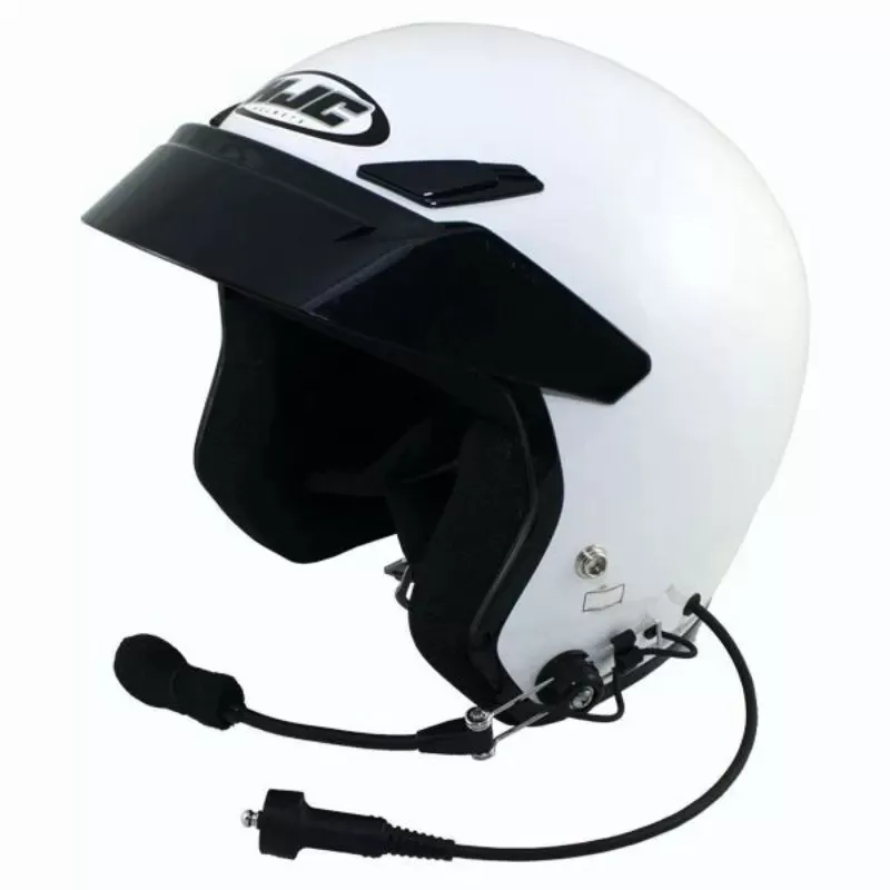 PCI Race Radios HJC CS-5N Open Face Wired Helmet X-Large White - 1219