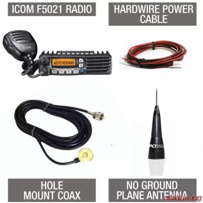 PCI Race Radios Icom F5021 Chase Package w/Hole Mount Coax - 1192